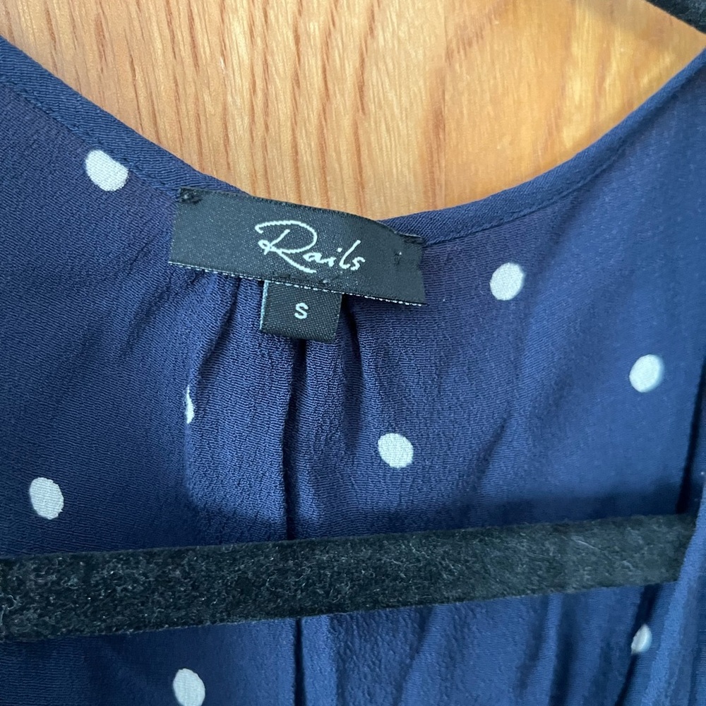 Rails Polk Dot Flutter Sleeve Button Down S - image 3